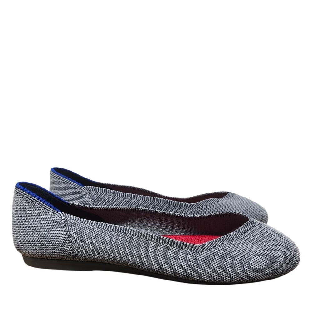 Rothy's Gray Blue Heel Detail Comfortable Authentic Women's Flats 8.5